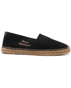 Saint Laurent コットン&リネンキャンバスエスパドリーユ - ブラック
