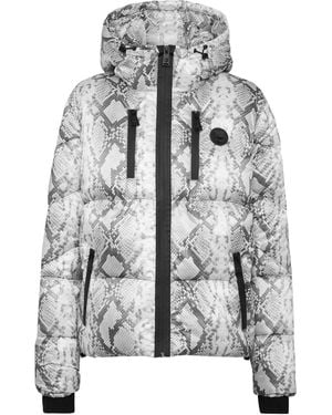 Philipp Plein Logo-Print Puffer Jacket - Grey
