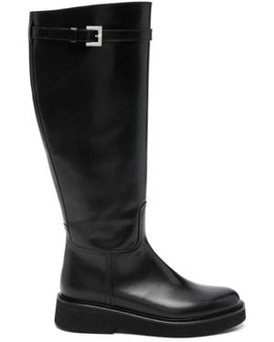 Doucal's Buckled Knee-High Boots - Black