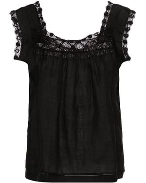 Doen Aphra Crochet-Trim Blouse - Black