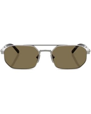 Prada Geometric-Frame Sunglasses - Metallic