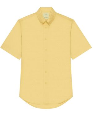 Givenchy Monogram-Jacquard Short-Sleeve Shirt - Yellow