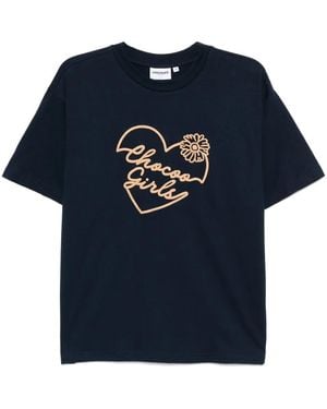 Chocoolate Logo-Embroidered T-Shirt - Blue