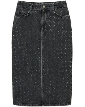 Twinset Gonna Midi Con Decorazione - Nero