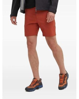 Peak Performance Logo-Print Zip-Pocket Shorts - Red