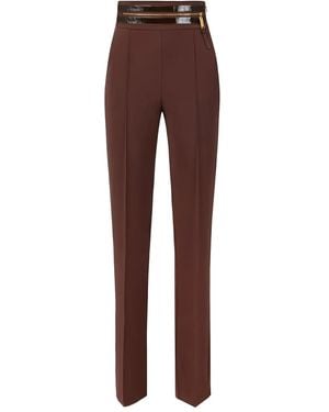Elisabetta Franchi High-Waistband Zip Pants - Brown