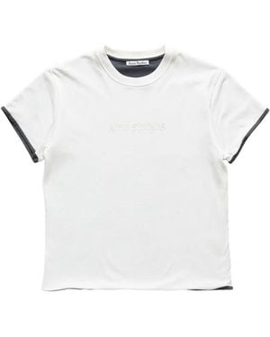 Acne Studios T-Shirt Mit Logo-Stickerei - Weiß