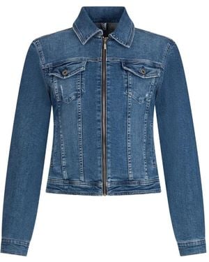 Liu Jo Zip-Up Denim Jacket - Blue