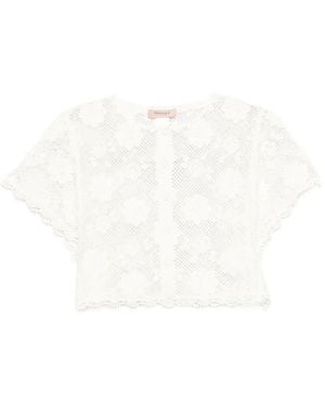 Twinset Haut En Crochet - White