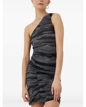 Samsøe & Samsøe One-Shoulder-Minikleid Mit Raffungen - Schwarz