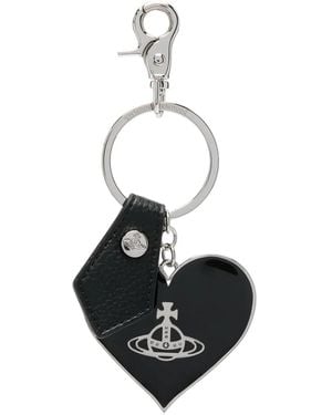 Vivienne Westwood Mirror Heart Orb Schlüsselanhänger - Schwarz