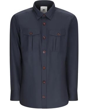 PT Torino Hemd mit doppelter Taschen - Blau