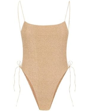 Oséree Lurex-Thread One-Piece Swimsuit - White