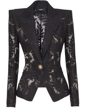 Balmain Lace Fitted Jacket - Black