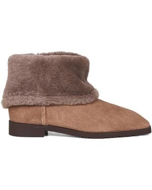 TOTEME Shearling-Cuff Boots - Brown
