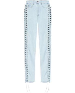 ROTATE BIRGER CHRISTENSEN Lace-Up Detail Jeans - Blue