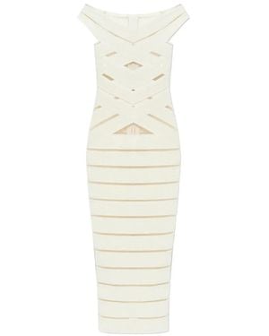 Balmain Glitter-Embellished Mini Dress - White