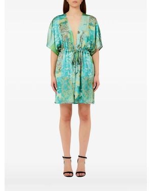 Liu Jo Paisley-Print Drawstring Kaftan - Green