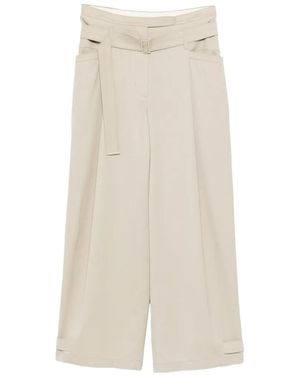 Low Classic Buckle Pants - White