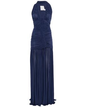 Christopher Esber Orion Ruched V-Neck Maxi Dress - Blue