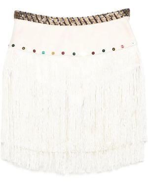Bode Minifalda Raffle con cuentas - Blanco