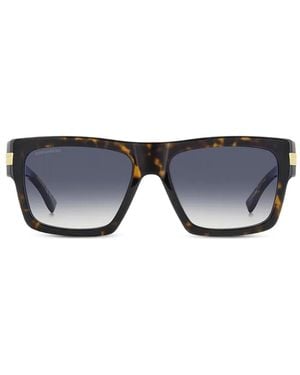 DSquared² Tortoiseshell-Effect Square-Frame Sunglasses - Black
