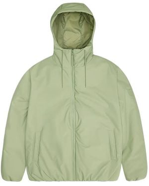 Rains Hooded Zip-Front Jacket - Green