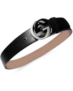 Gucci Cinturón Con Motivo Gg Entrelazado - Negro