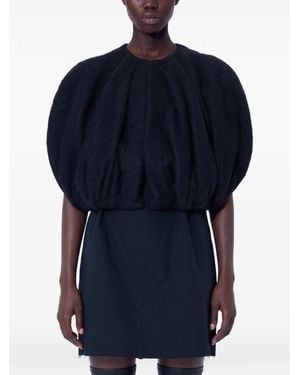 Rick Owens Temple Bubble Cropped Cape - Black