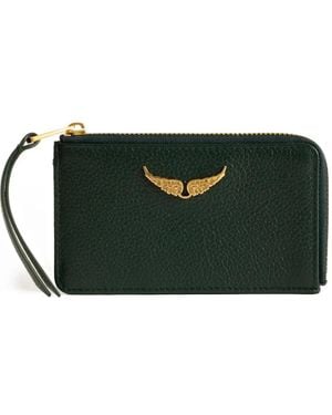 Zadig & Voltaire Zv Grained Leather Cardholder - Green