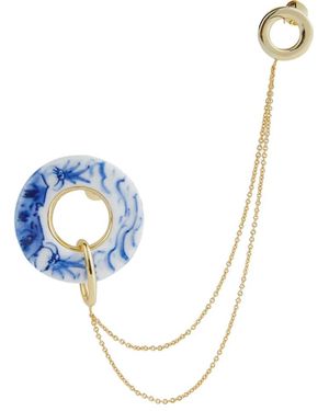 Shanghai Tang X Jacky Tsai Porcelain Brooch - Blue