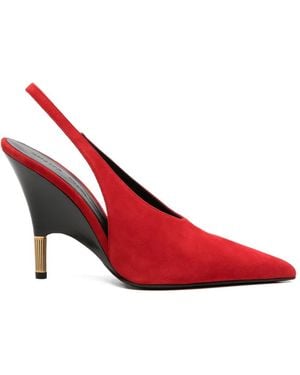 KHAITE Pointed-Toe Slingback Court Shoes - Red