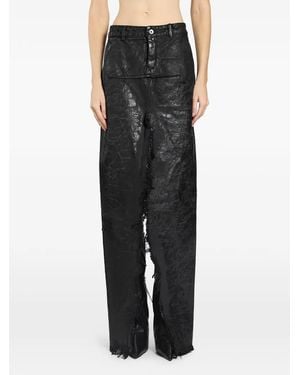 Rick Owens Denim Sliced Maxi Skirt - Black