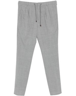 Brunello Cucinelli Drawstring Pleated Trousers - Grey