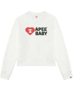 A Bathing Ape Logo Baby Sweatshirt - White