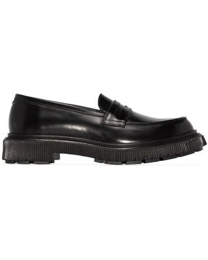 Adieu Penny-Slot Leather Loafers - Black