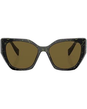 Prada Marble-Print Cat-Eye Sunglasses - Brown