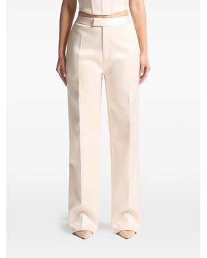 Manière De Voir Bella Satin Champagne Tailored Trousers - Natural