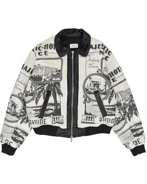 Rhude Printed Voyage Bomber Jacket - Natural
