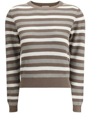 Brunello Cucinelli Striped ribbed sweater - Grau