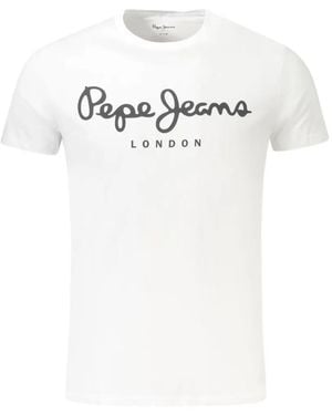 Pepe Jeans Logo-Print Cotton T-Shirt - White