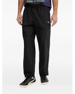 PUMA Logo-Embroidered Cargo Pants - Black