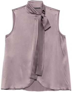 Alberta Ferretti Tie-Neck Sleeveless Shirt - Purple