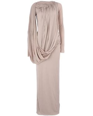 Chats by C.Dam Flavia Asymmetrical-Drape Long-Sleeve Maxi Dress - Natural