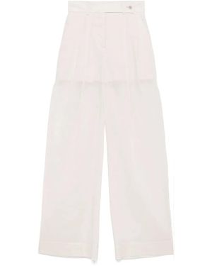 Alberta Ferretti Pantalon En Coton - Blanc