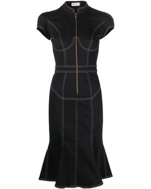 Murmur Underline Denim Dress - Black