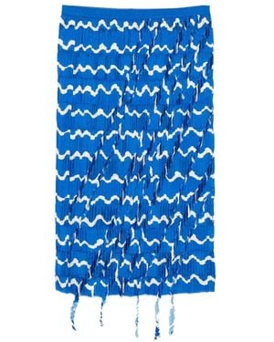 JNBY Falda Plisada Con Flecos - Azul
