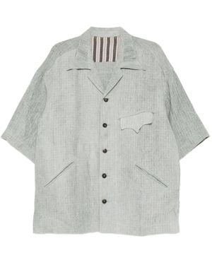 Ziggy Chen Patch-Pocket Short-Sleeve Shirt - Grey