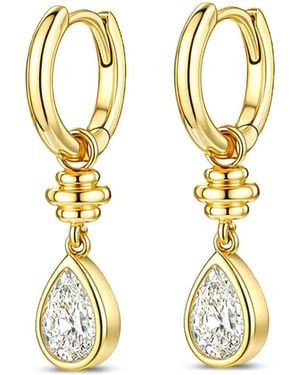 Velora Vie Soleil Teardrop-Pendant Hoop Earrings - Metallic