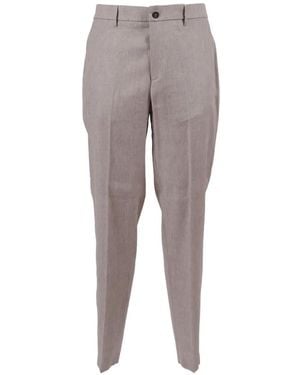 Peserico Pressed-Crease Straight-Leg Trousers - Grey